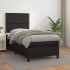 Cama box spring con colchón cuero sintético negro 90x190