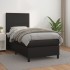 Cama box spring con colchón cuero sintético negro 90x190