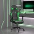 Silla gaming con reposapiés cuero sintético negro