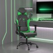 Silla gaming con reposapiés cuero sintético negro verde