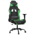 Silla gaming con reposapiés cuero sintético negro