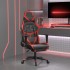 Silla gaming con reposapiés cuero sintético negro