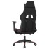 Silla gaming con reposapiés cuero sintético negro