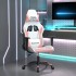 Silla gaming cuero sintético blanco y