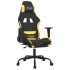 Silla gaming con reposapiés tela negro y