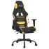 Silla gaming con reposapiés tela negro y