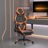 Silla gaming con reposapiés cuero sintético negro