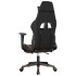 Silla gaming con reposapiés cuero sintético negro