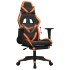 Silla gaming con reposapiés cuero sintético negro