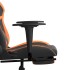 Silla gaming con reposapiés cuero sintético negro