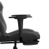 Silla gaming con reposapiés cuero sintético negro