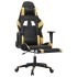 Silla gaming con reposapiés cuero sintético negro