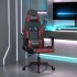 Silla gaming cuero sintético negro y rojo vino