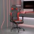 Silla gaming con reposapiés cuero sintético negro