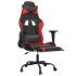 Silla gaming con reposapiés cuero sintético negro