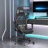 Silla gaming con reposapiés tela negro