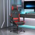 Silla gaming con reposapiés tela negro y