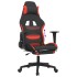 Silla gaming con reposapiés tela negro y