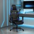 Silla gaming con reposapiés cuero sintético negro