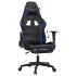 Silla gaming con reposapiés cuero sintético negro