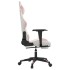 Silla gaming con reposapiés cuero sintético blanco y