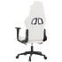 Silla gaming con reposapiés cuero sintético blanco y