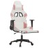 Silla gaming con reposapiés cuero sintético blanco y