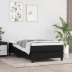 Cama box spring con colchón tela negro 90x190 cm