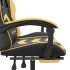 Silla gaming con reposapiés cuero sintético negro