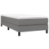 Cama box spring con colchón tela gris oscuro 80x200