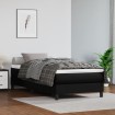 Cama box spring con colchón cuero sintético negro 80x200 cm