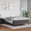 Cama box spring con colchón cuero sintético gris 140x200 cm