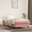 Cama box spring con colchón terciopelo rosa 90x190 cm