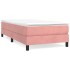 Cama box spring con colchón terciopelo rosa 90x190