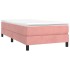 Cama box spring con colchón terciopelo rosa 90x190