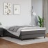 Cama box spring con colchón cuero sintético gris 140x190