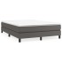 Cama box spring con colchón cuero sintético gris 140x190