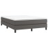 Cama box spring con colchón cuero sintético gris 140x190