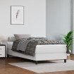 Cama box spring con colchón cuero sintético blanco 90x190 cm