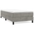 Cama box spring con colchón terciopelo gris claro 100x200