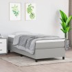 Cama box spring con colchón tela gris claro 90x190 cm