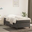 Cama box spring con colchón terciopelo gris oscuro 90x190 cm