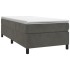 Cama box spring con colchón terciopelo gris oscuro 90x190