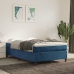 Cama box spring con colchón terciopelo azul oscuro 120x200 cm