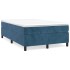 Cama box spring con colchón terciopelo azul oscuro 120x200