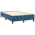 Cama box spring con colchón terciopelo azul oscuro 120x200