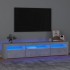 Mueble de TV con luces LED gris hormigón 195x35x40