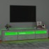 Mueble de TV con luces LED gris hormigón 195x35x40