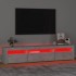 Mueble de TV con luces LED gris hormigón 195x35x40