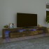 Mueble de TV con luces LED color roble ahumado 260x36,5x40